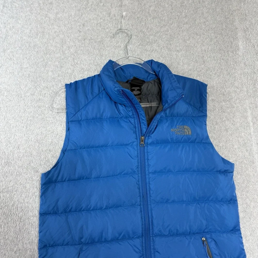 The North Face 550 Down Puffer Vest Men's Small  Blue Full Zip S Winter